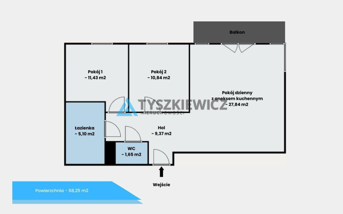 Mieszkanie trzypokojowe na sprzedaż Gdańsk, Siedlce, Powstańców Warszawskich  68m2 Foto 4