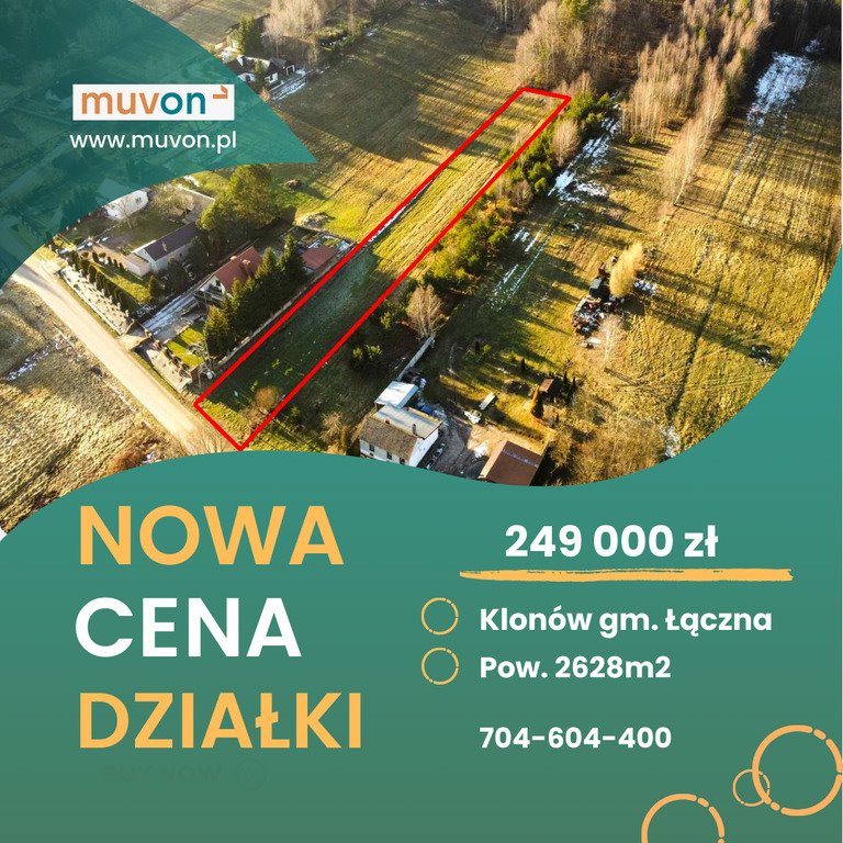 Działka budowlana na sprzedaż Klonów  2 628m2 Foto 1