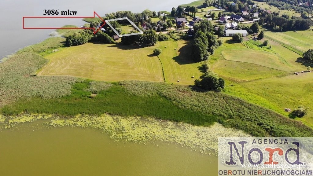 Działka nad jeziorem Dreństwo z linią 51,8 m Rybczyzna  3 086m2 Foto 1
