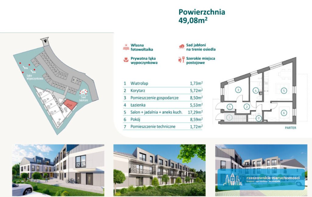 Mieszkanie trzypokojowe na sprzedaż Rzeszów, Eugeniusza Kwiatkowskiego  49m2 Foto 4