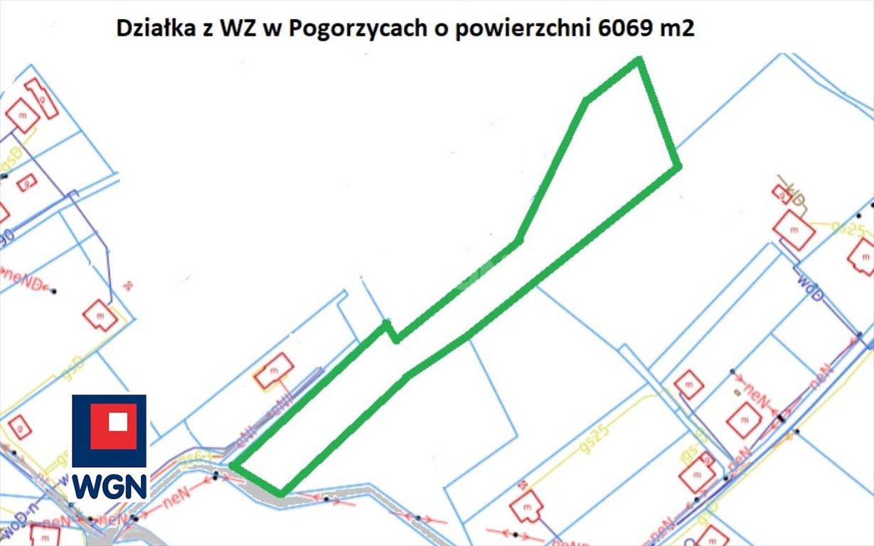 Działka budowlana na sprzedaż Pogorzyce, Pogorzyce  6 069m2 Foto 2