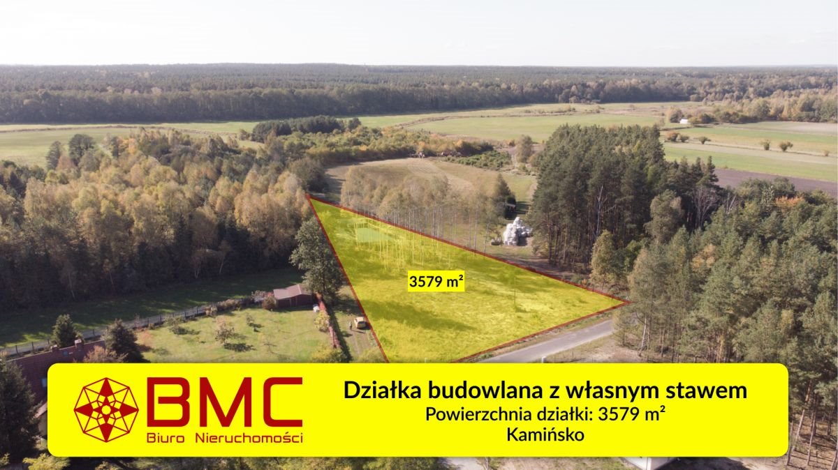 Działka 3579 m² z małym stawem i dostępem do drogi - polecam! Kamińsko  3 579m2 Foto 1