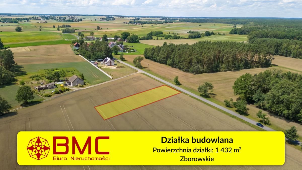 Działka budowlana 1432 m² w Zborowskim – media, możliwość dokupu Zborowskie, Dolna  1 432m2 Foto 1