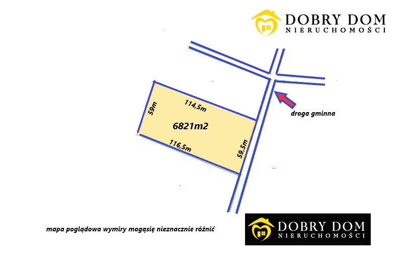 Duża działka rolna 6821 m² w Turośni Dolnej - polecam! Turośń Dolna  6 821m2 Foto 1