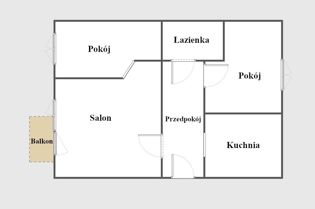Mieszkanie trzypokojowe na sprzedaż Sanok, Kochanowskiego  49m2 Foto 12