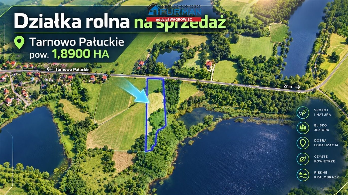 Działka rolna 18 900 m² nad jeziorem - zapraszam Tarnowo Pałuckie  18 900m2 Foto 1