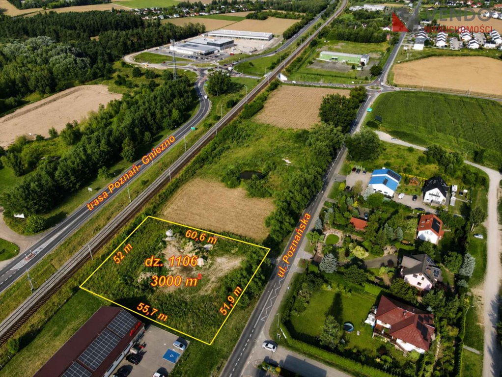 Działka 3000 m² w Pobiedziskach, świetna pod inwestycję! polecam! Pobiedziska, Poznańska  3 000m2 Foto 1