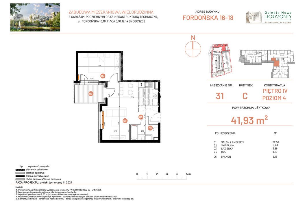 Dwupokojowe mieszkanie na sprzedaż w Bydgoszczy, 42 m² Bydgoszcz, Fordońska  42m2 Foto 1