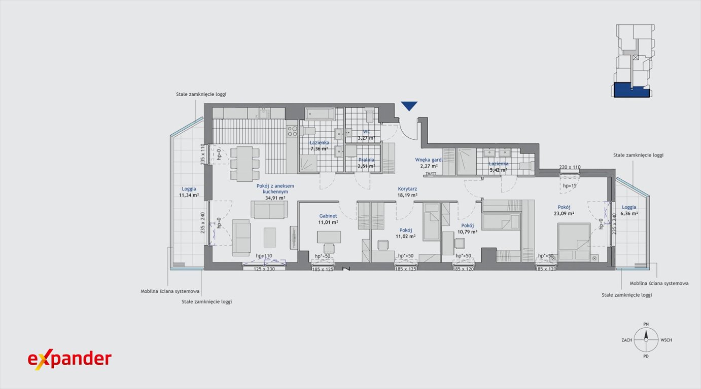 Przestronny 130 m² apartament z 5 pokojami i 2 loggiami Gdańsk, Aleja Gen. Józefa Hallera  130m2 Foto 1