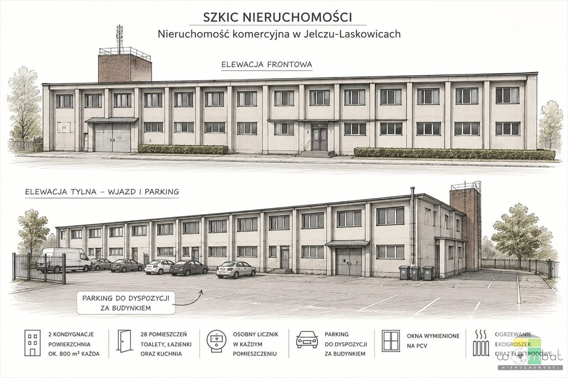 Zapraszam do zakupu 1600 m² nieruchomości komercyjnej w Jelczu-Laskowicach Jelcz-Laskowice, Jelcz  1 600m2 Foto 1