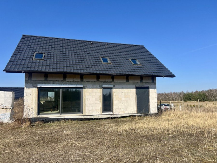 Dom nad jeziorem w Grabowie z garażem, stan surowy Grabowo  144m2 Foto 1