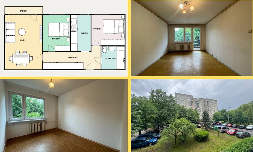 Mieszkanie trzypokojowe na sprzedaż Katowice, ligota, Gdańska 14  56m2 Foto 1