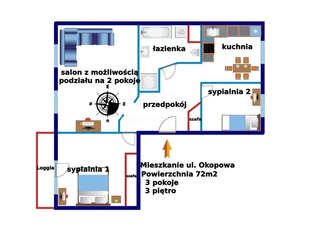 Mieszkanie trzypokojowe na sprzedaż Biała Podlaska, Okopowa  72m2 Foto 15