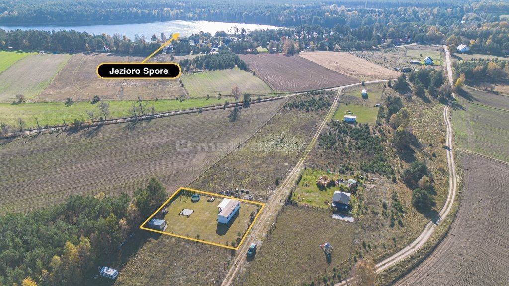 Działka 1004 m² z domkiem, ogród, garaż, jezioro Spore  1 004m2 Foto 1