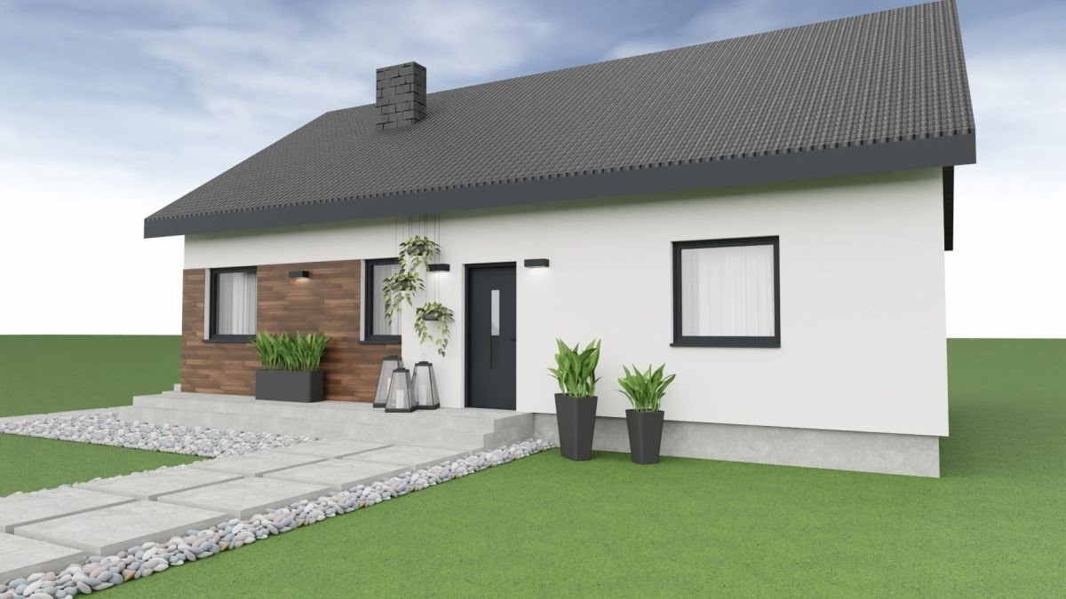 Nowoczesny dom szkieletowy 121m2 z izolacją i cichym zakątkiem Kłobuck, Zakrzew, Juliusza Słowackiego  122m2 Foto 1