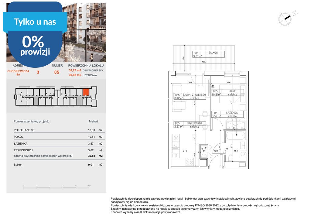 Na sprzedaż przestronne 2-pokojowe mieszkanie 37 m² w Bielawach Bydgoszcz, Bielawy, Jana Karola Chodkiewicza  37m2 Foto 1