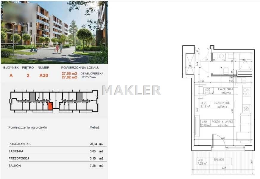 Kawalerka na sprzedaż Bydgoszcz, Bielawy  27m2 Foto 5