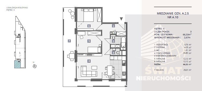 Nowoczesny 3-pokojowy apartament z balkonem 25 m2 w Dąbiu Szczecin, Dąbie  67m2 Foto 1