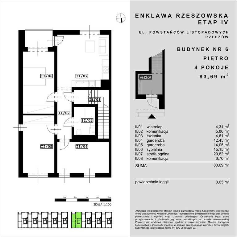 Mieszkanie czteropokojowe  na sprzedaż Rzeszów, Powstańców Listopadowych  84m2 Foto 2