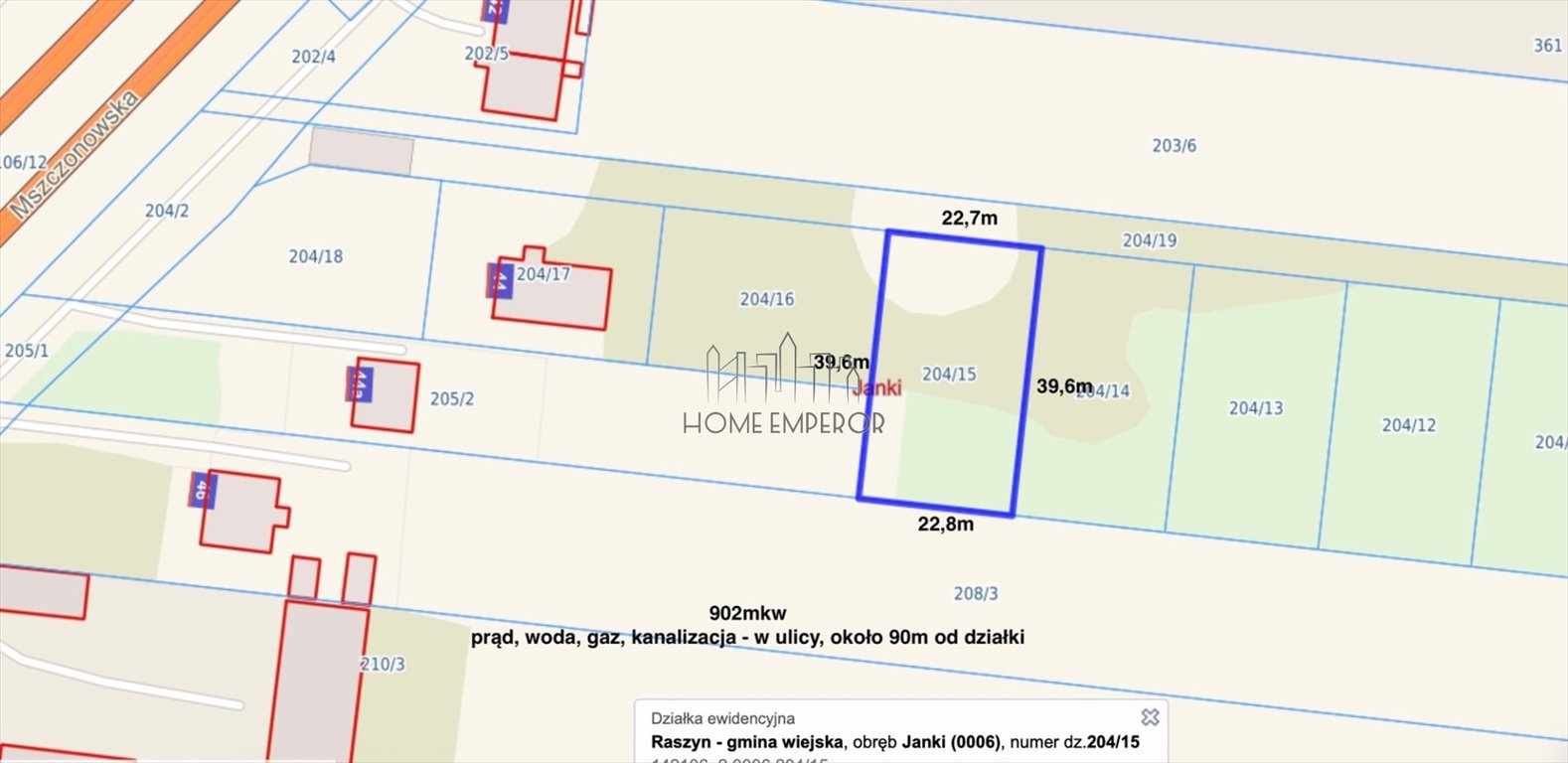 Działka 900 m² w Jankach z mediami w ulicy - polecam! Janki, Mszczonowska  900m2 Foto 1