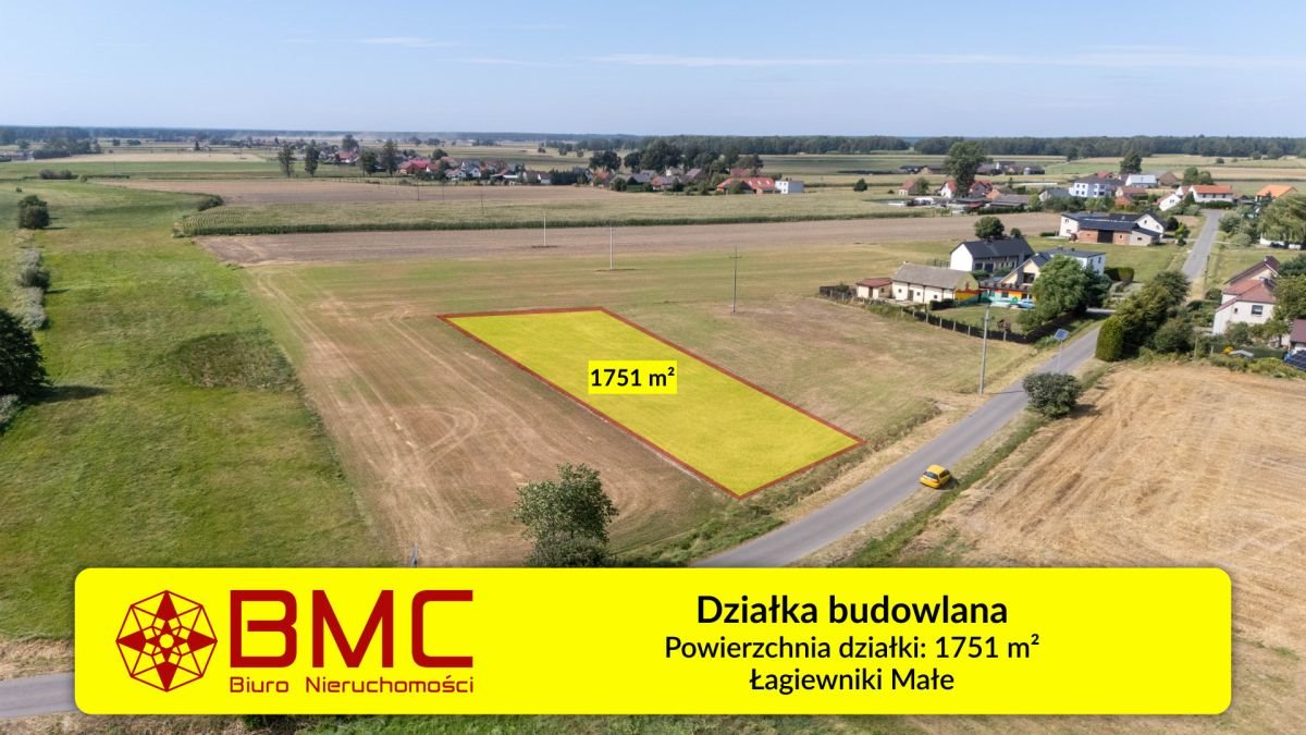 Działka budowlana 1755 m² z mediami w Łagiewnikach Małych. Łagiewniki Małe, Przyjaźni  1 751m2 Foto 1