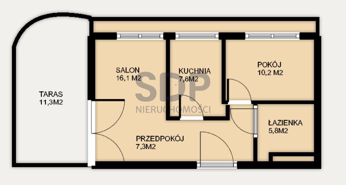 Mieszkanie dwupokojowe na sprzedaż Wrocław, Krzyki, Księże Wielkie, Opolska  47m2 Foto 3