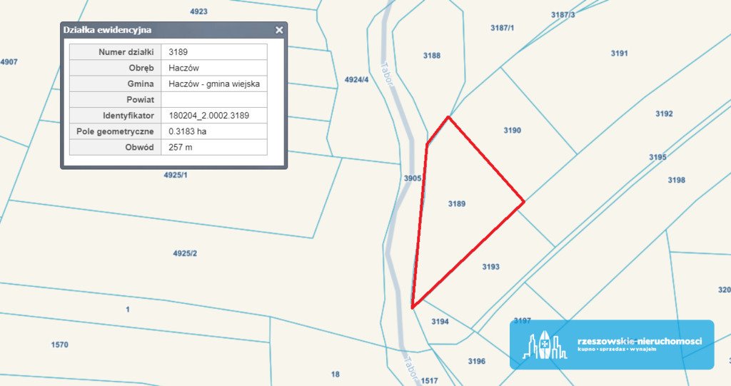 Działka rolna na sprzedaż Haczów  3 183m2 Foto 5