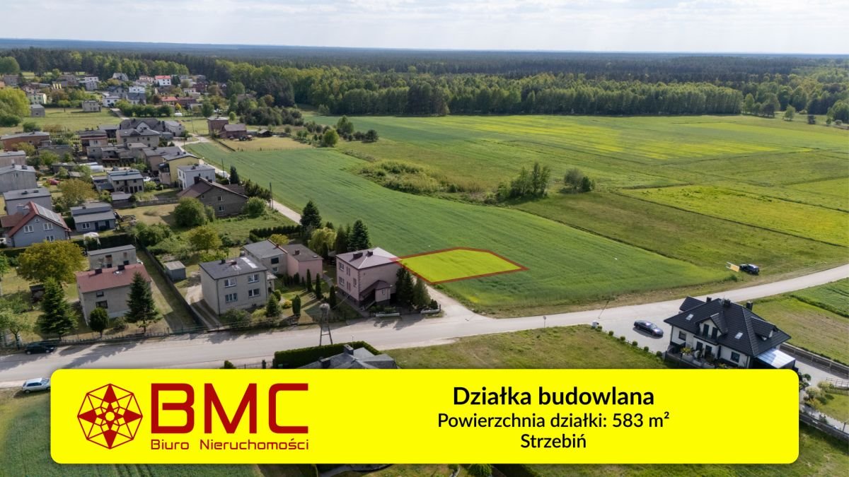 Działka budowlana na sprzedaż Strzebiń, Kościuszki  583m2 Foto 1