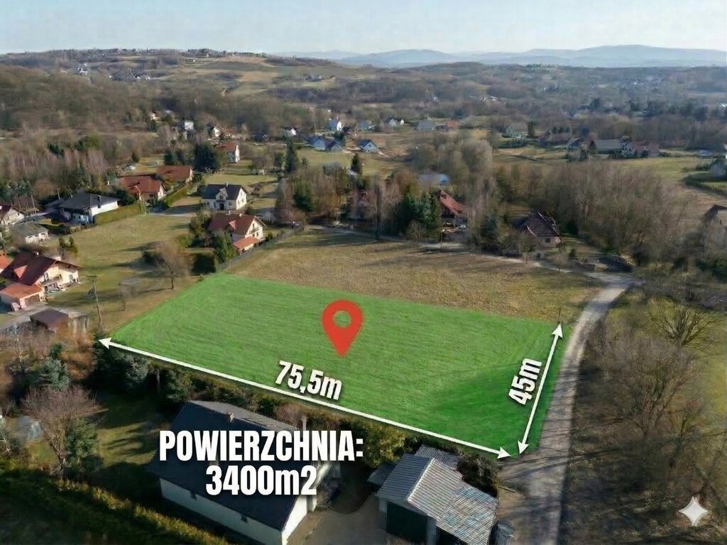 Duża działka 34 arów w Pawlikowicach z potencjałem inwestycyjnym Pawlikowice  3 400m2 Foto 1