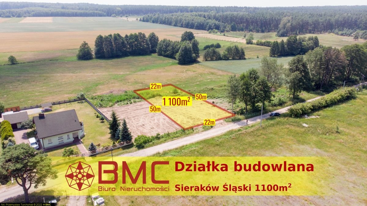 Działka budowlana na sprzedaż Sieraków Śląski, Myśliwska  1 100m2 Foto 1