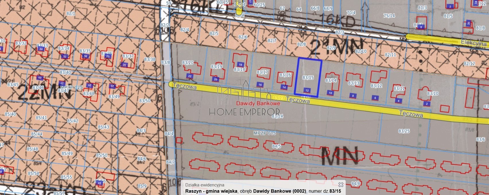 Działka budowlana na sprzedaż Dawidy Bankowe, Tęczowa  1 000m2 Foto 1