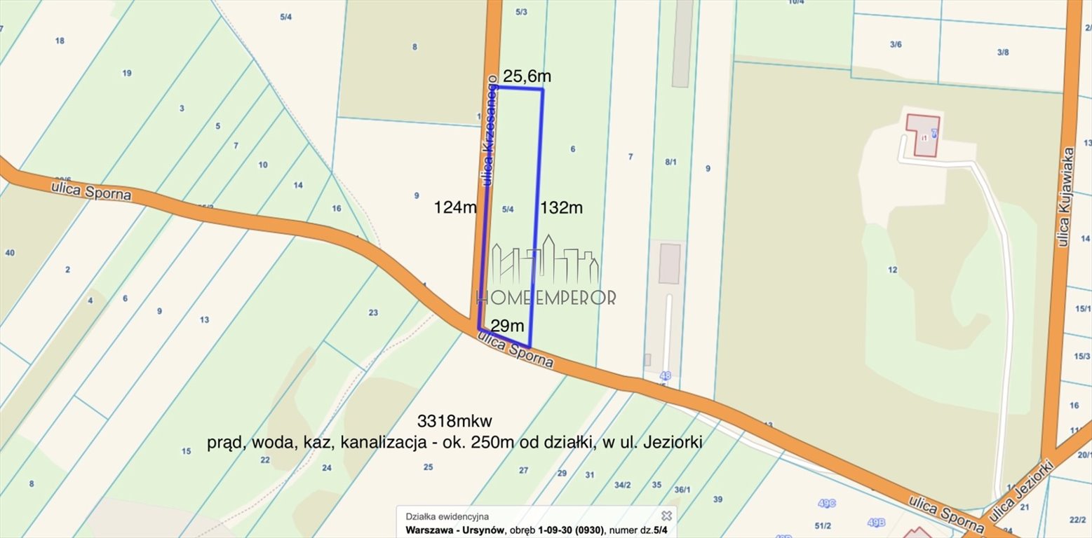 Do sprzedania działka 3370 m² w Warszawie z mediami Warszawa, Ursynów, Jeziorki, Sporna  3 370m2 Foto 1