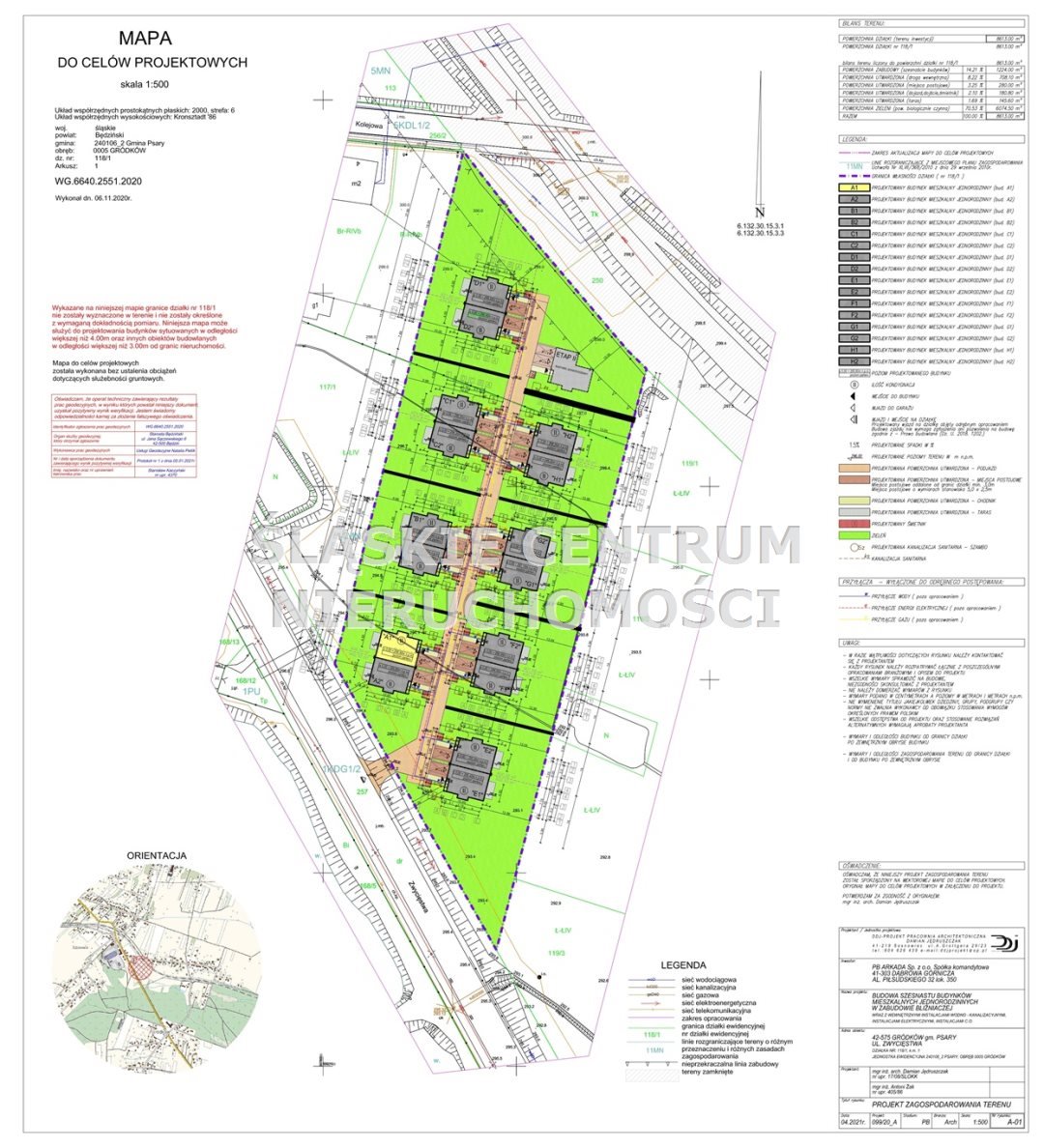Działka z pozwoleniem na budowę i projektem 16 domów bliźniaczych Gródków, Zwycięstwa  8 646m2 Foto 1