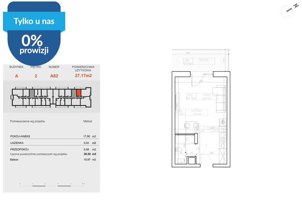 Nowoczesne 26,84 m² w Bielawach z systemem smart home Bydgoszcz, Bielawy, Jana Karola Chodkiewicza  27m2 Foto 1
