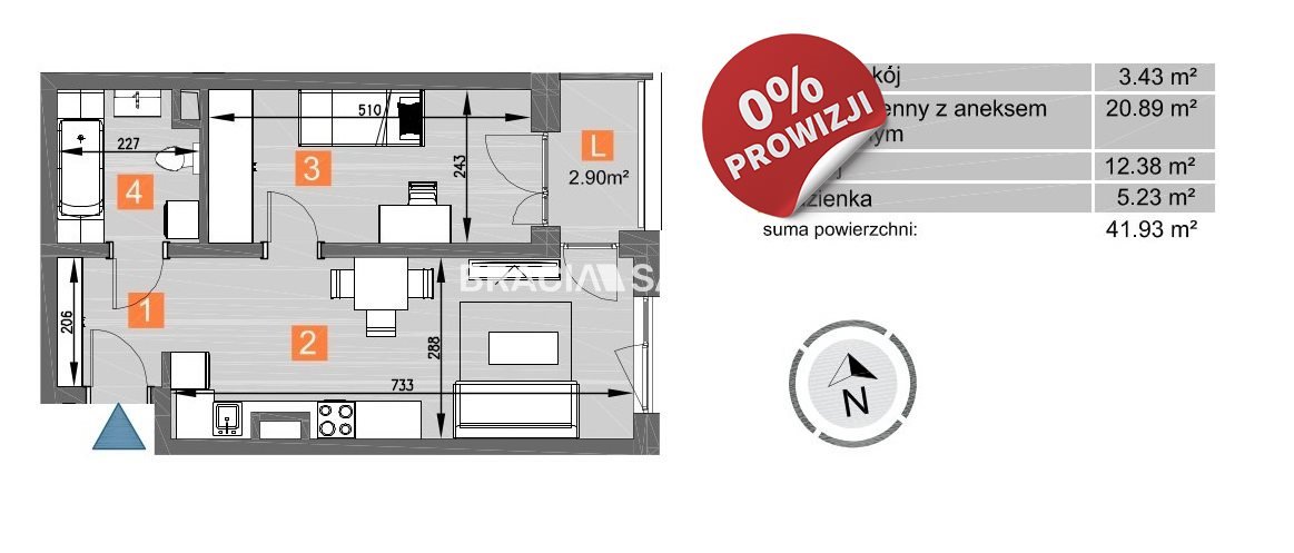 Mieszkanie dwupokojowe na sprzedaż Kraków, Mistrzejowice, Mistrzejowice, os. Piastów  42m2 Foto 3