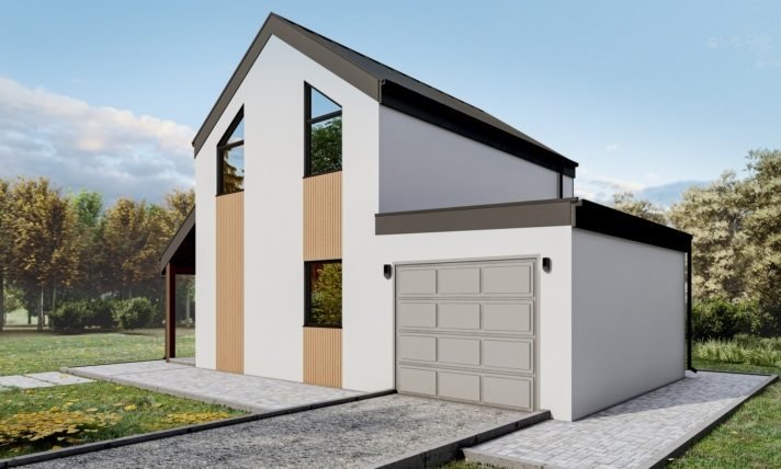 Nowoczesny dom z garażem, 4 sypialnie, taras, 83 m² Bytom, Szombierki  83m2 Foto 1