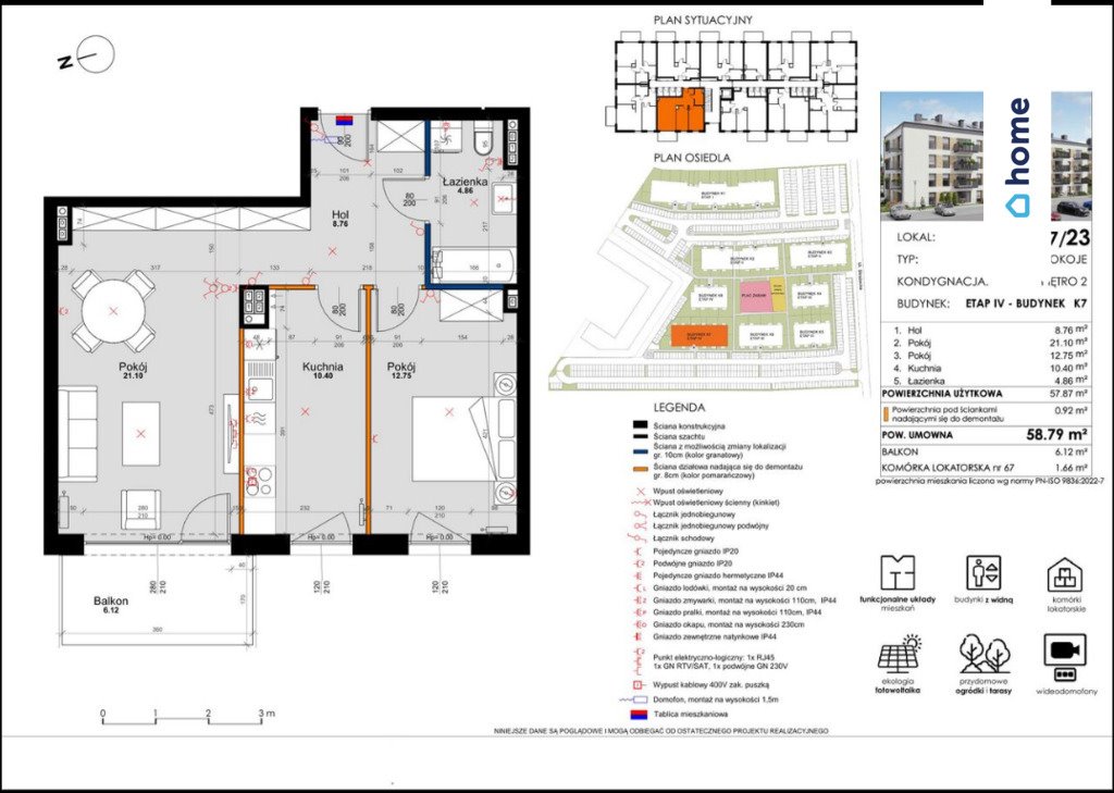 Sprzedam komfortowe 2-pokojowe mieszkanie 58 m² w Kleszczewie Kleszczewo  58m2 Foto 1