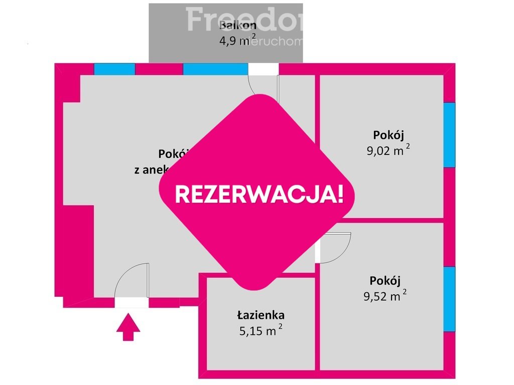 Mieszkanie trzypokojowe na sprzedaż Rzeszów, Bałtycka  53m2 Foto 4