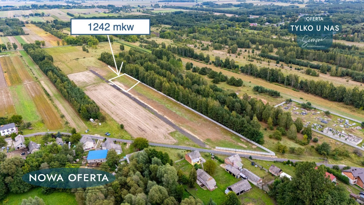 Na sprzedaż działka 1242 m² w Rembieszowie z dostępem do prądu i wody Rembieszów  1 242m2 Foto 1