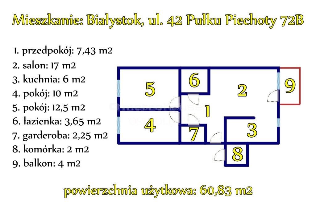 Mieszkanie trzypokojowe na sprzedaż Białystok, 42 Pułku Piechoty  61m2 Foto 10