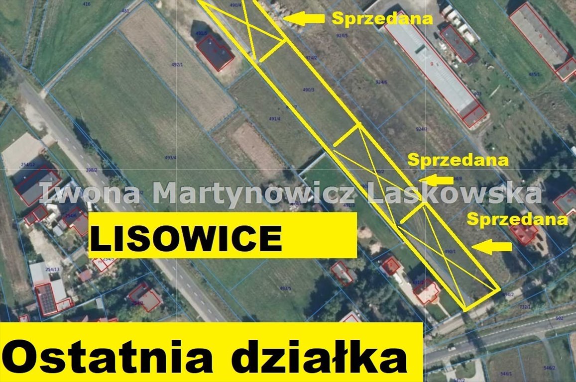 Działka budowlana 1159 m² z mediami, dostępem i służebnością Lisowice  1 159m2 Foto 1