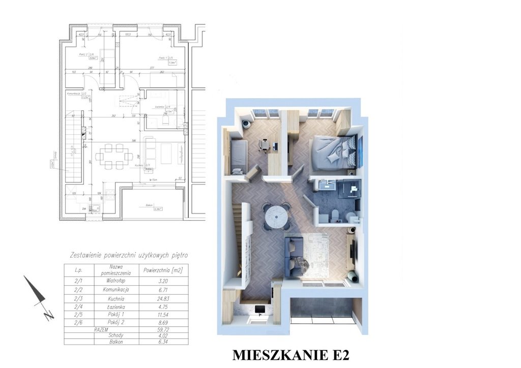 Mieszkanie trzypokojowe na sprzedaż Rzeszów, Myśliwska  60m2 Foto 4