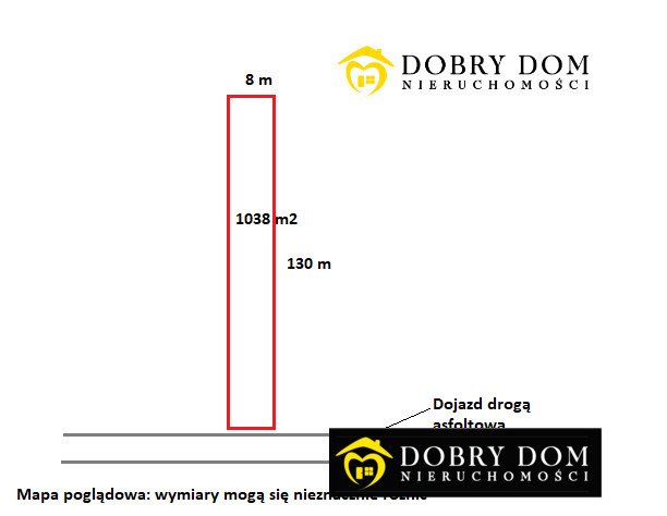 Działka rolna 1038 m² w Krasnopolu – prostokąt, asfalt, blisko zabudowa Krasnopol  1 038m2 Foto 1
