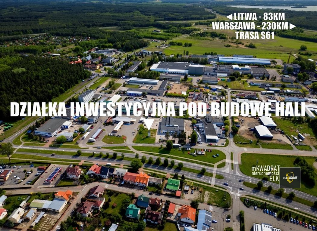 Działka inwestycyjna pod halę do 440 m² w Ełku Ełk, Zatorze, Podmiejska  820m2 Foto 1