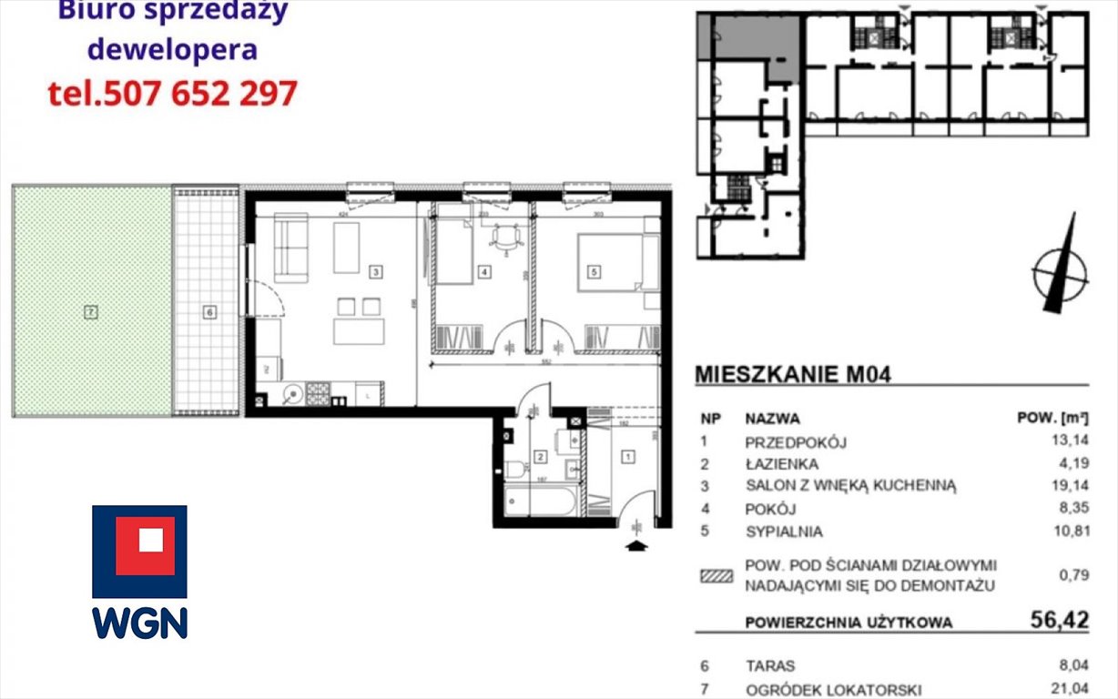 Mieszkanie trzypokojowe na sprzedaż Lublin, Dziesiata Wieś, Dziesiąta Wieś  56m2 Foto 1