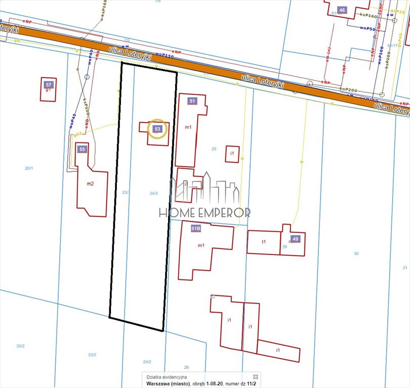 Działka 978 m² w Warszawie - media przy działce Warszawa, Bielany, Radiowo, Loteryjki  978m2 Foto 1