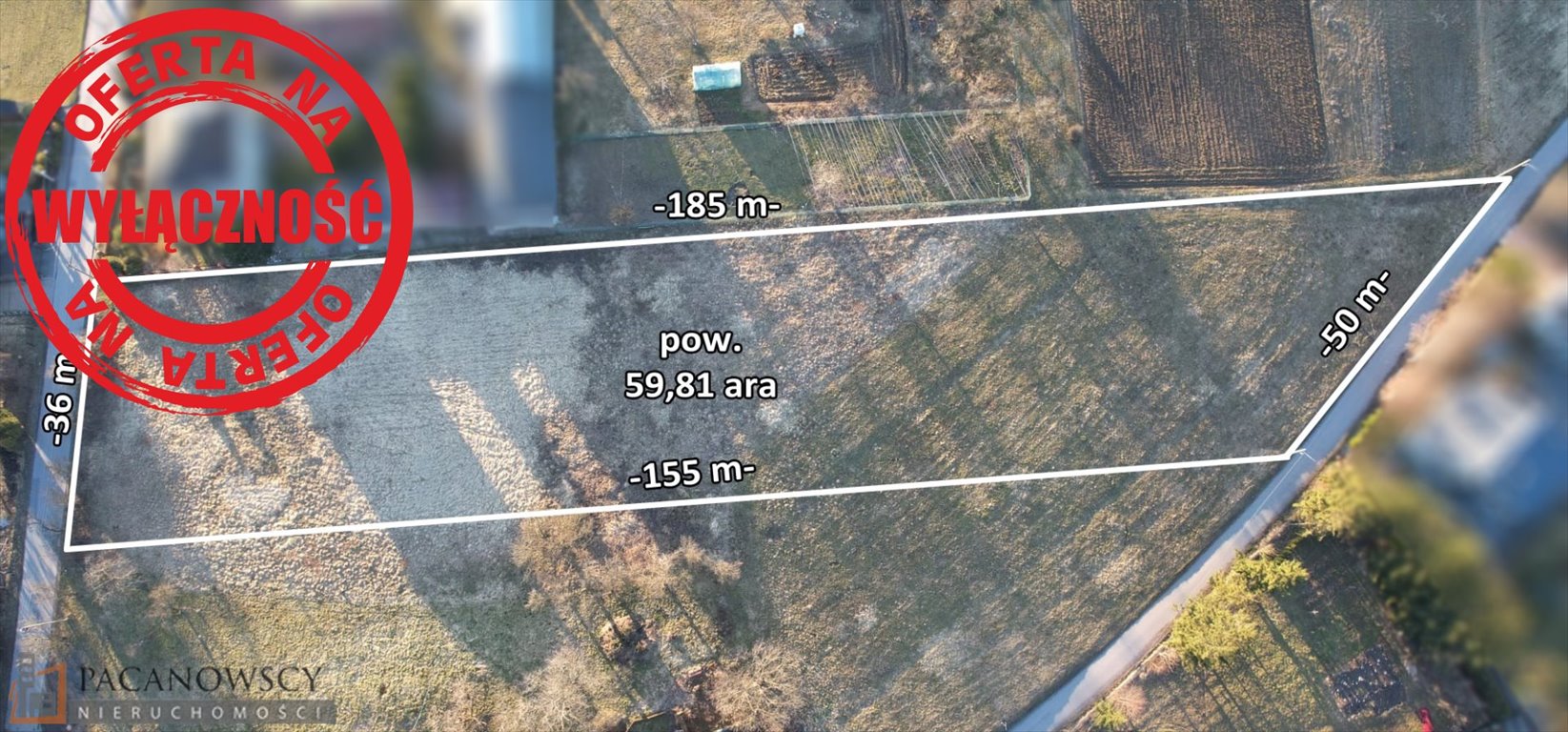 Działka budowlana 59,81 ara Górna Wieś - media w drodze Górna Wieś  5 981m2 Foto 1