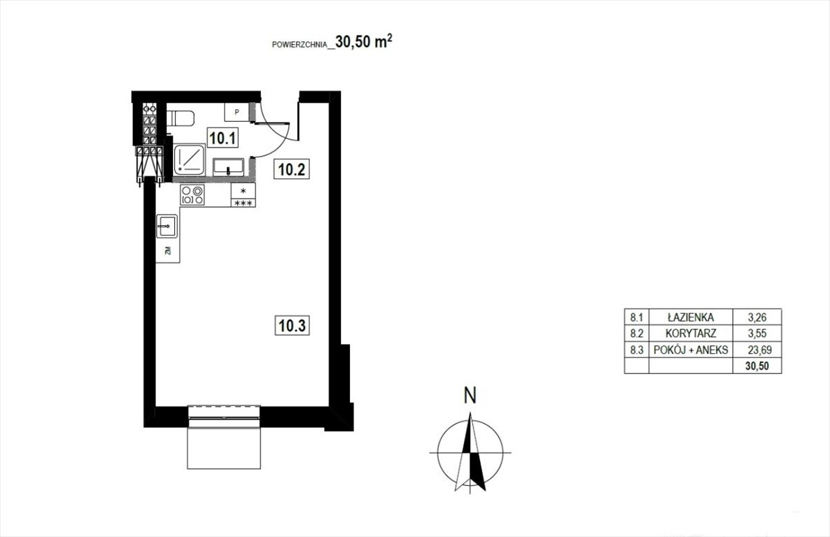 Do sprzedania nowoczesne 1-pokojowe mieszkanie z balkonem w Skała Skała, Skała  30m2 Foto 1