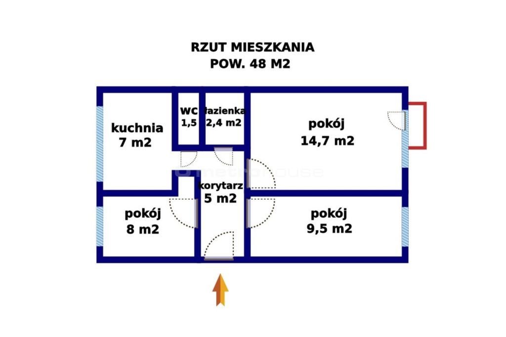 Mieszkanie trzypokojowe na sprzedaż Ostrołęka, Hallera  48m2 Foto 2