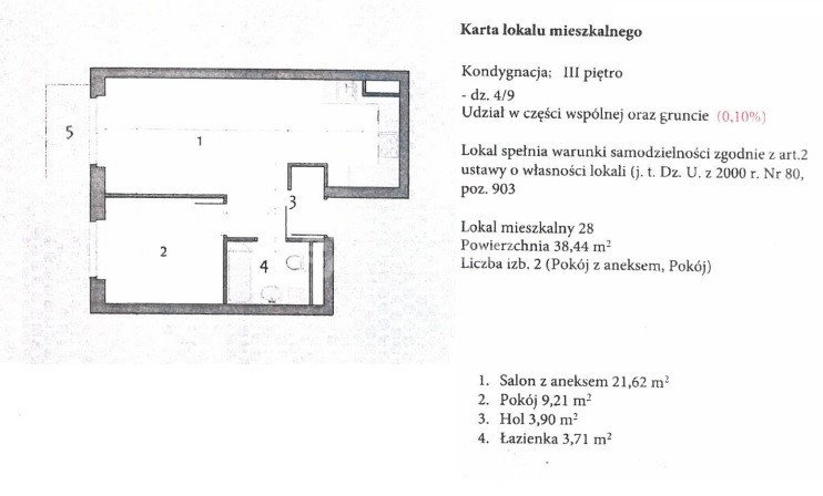 Mieszkanie dwupokojowe na sprzedaż Poznań, Rataje  38m2 Foto 2